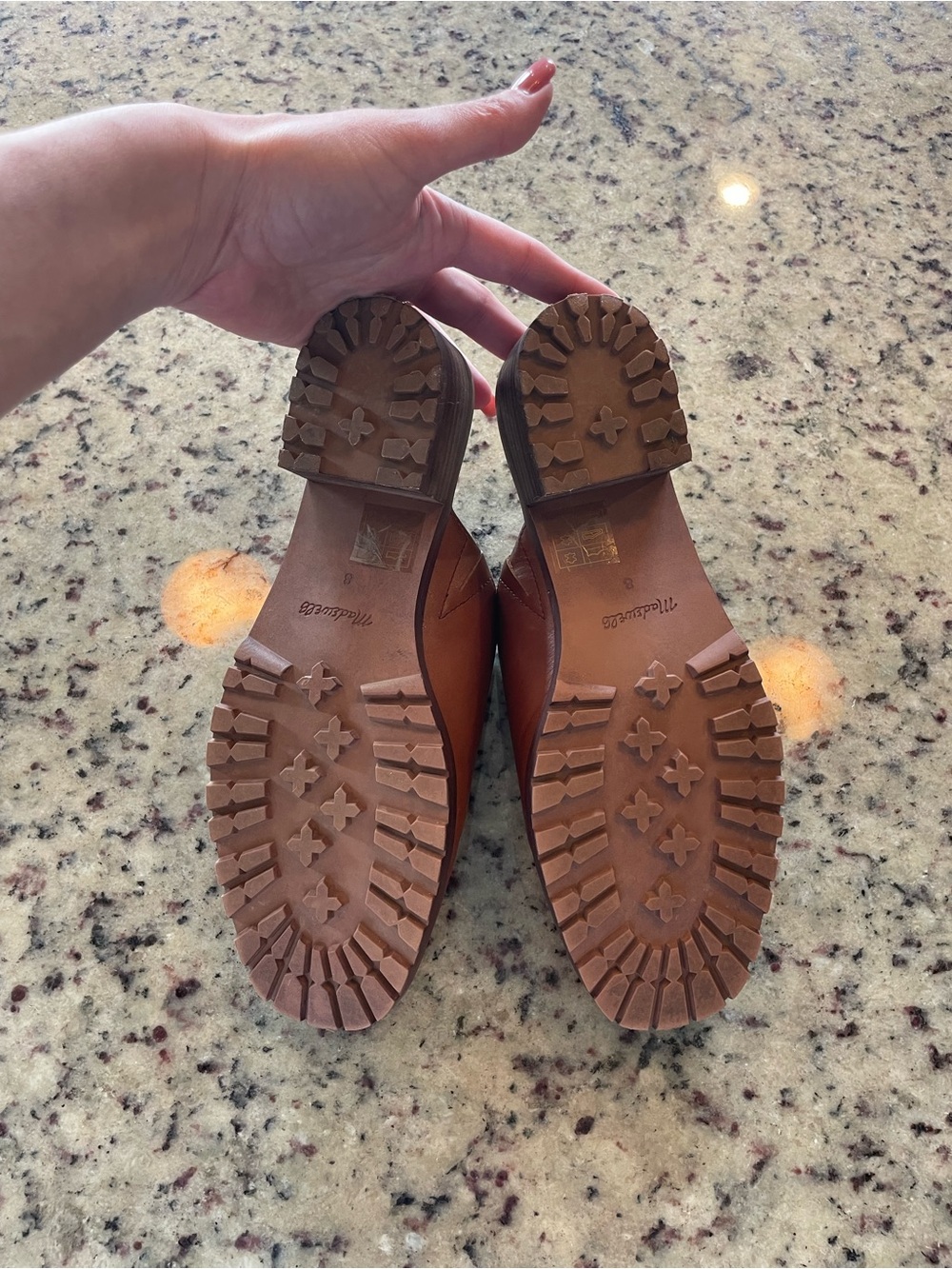 Madewell “Mindy lugsole” leather mule in camel 8 retail $158 - Picture 6 of 6
